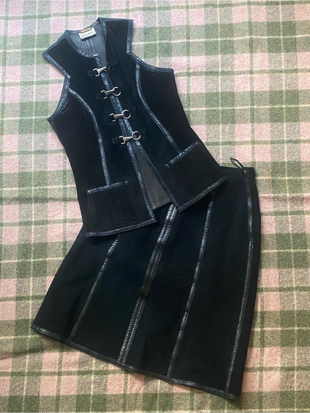Vintage Baccarat Leather Two-Piece Set